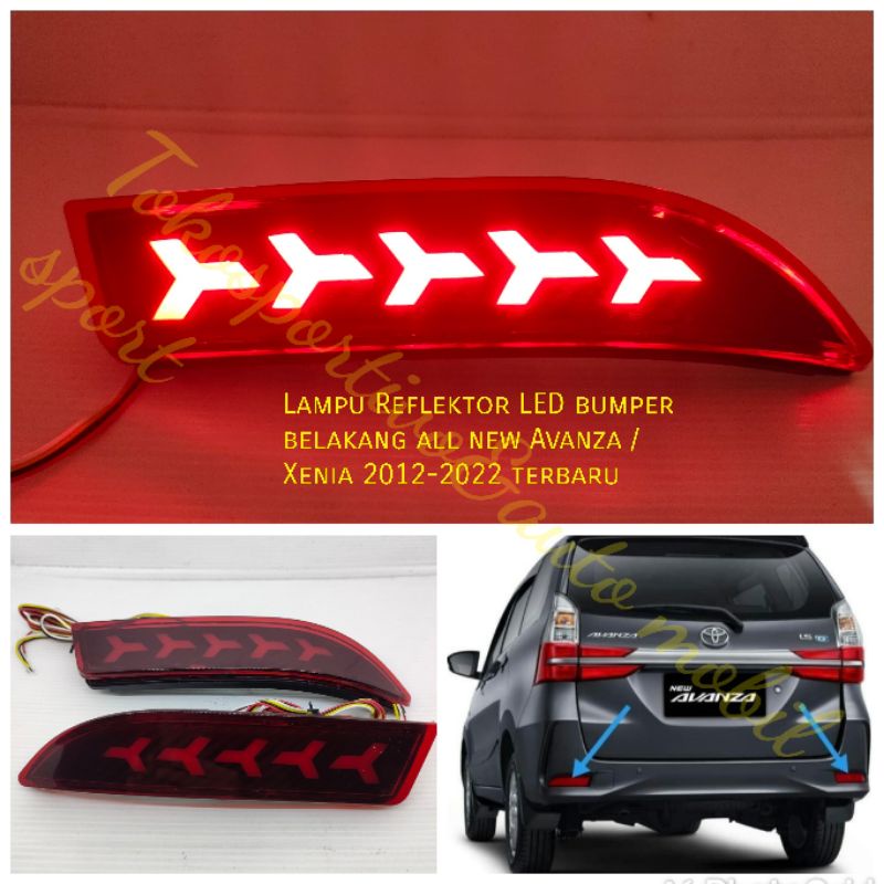 Lampu LED reflektor bumper belakang all new Avanza Xenia 2012-2022 LED mata kucing merah LED
