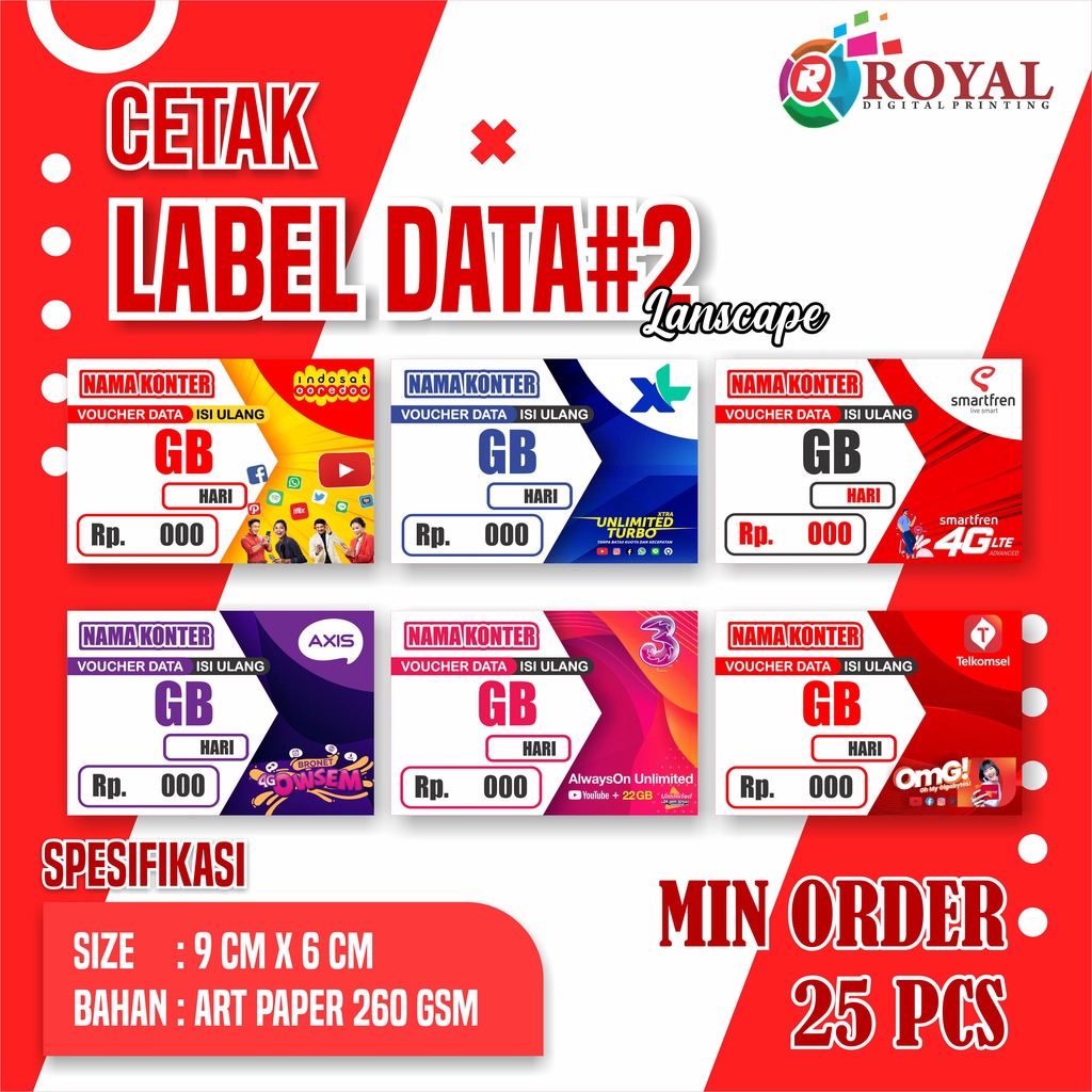 

Display Harga Paket Data Etalase Konter Murah / Label Voucher Pajangan / Label Paket Data Landscape