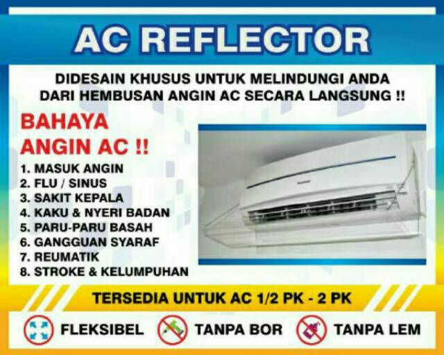 READY Talang AC Reflektor akrilik 0,5 1 PK Air Conditioner Daikin Universal sharp penghalang angin