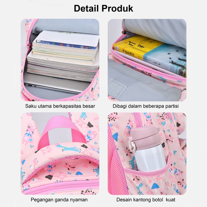 Tas Ransel Sekolah Anak Perempuan Laki-Laki TK SD Backpack Anak Motif