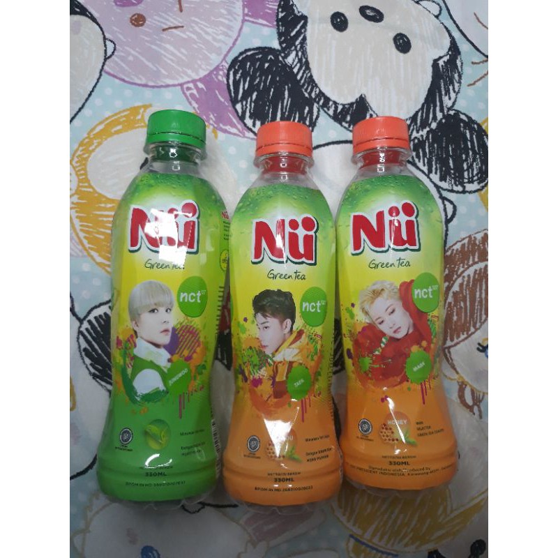 BOTOL NU / NIU GREEN TEA X NCT127 330ML JUNGWOO TAEIL MARK