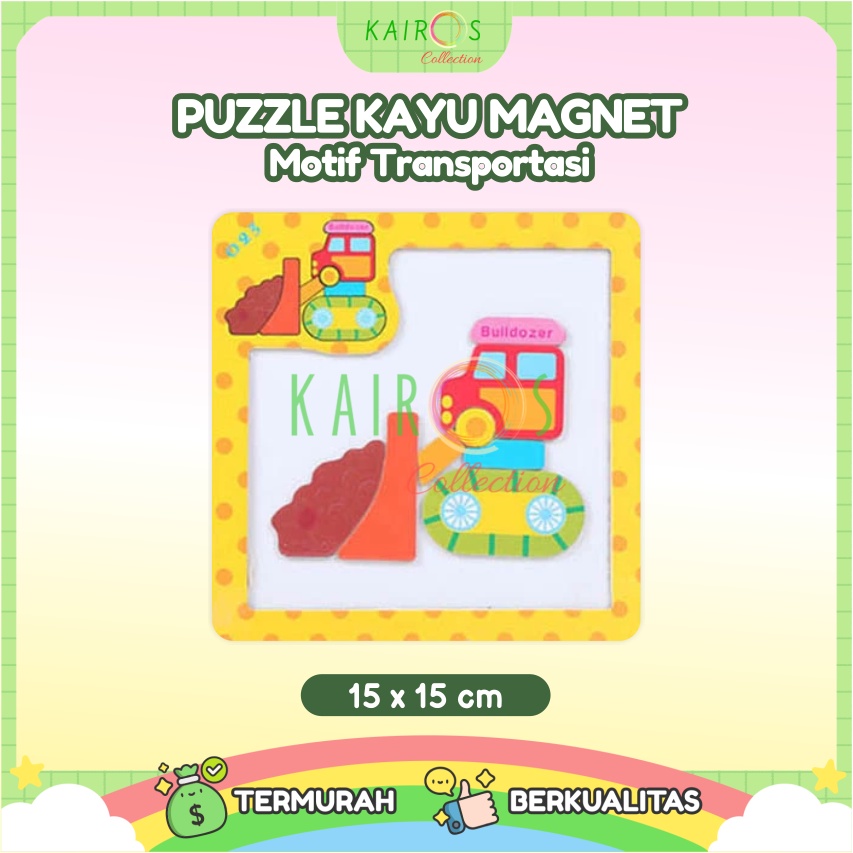 Puzzle Anak Magnet Kayu Transportasi