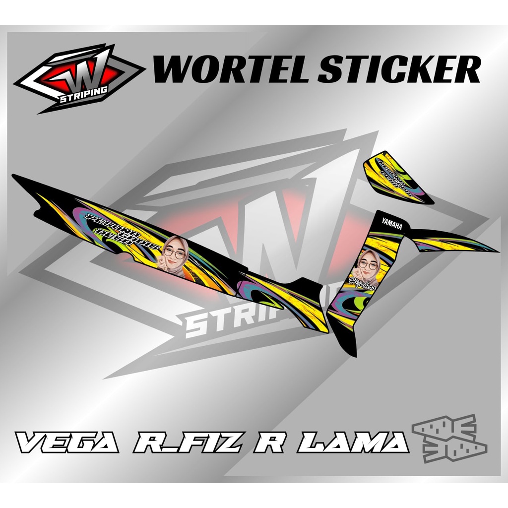 Striping Stiker Variasi Motor Vega R Lama Hijab-Striping Hologram Vega R Lama&Fiz R