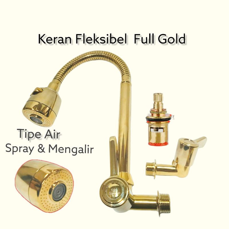 kran angsa fleksibel gold / warna emas PROMO