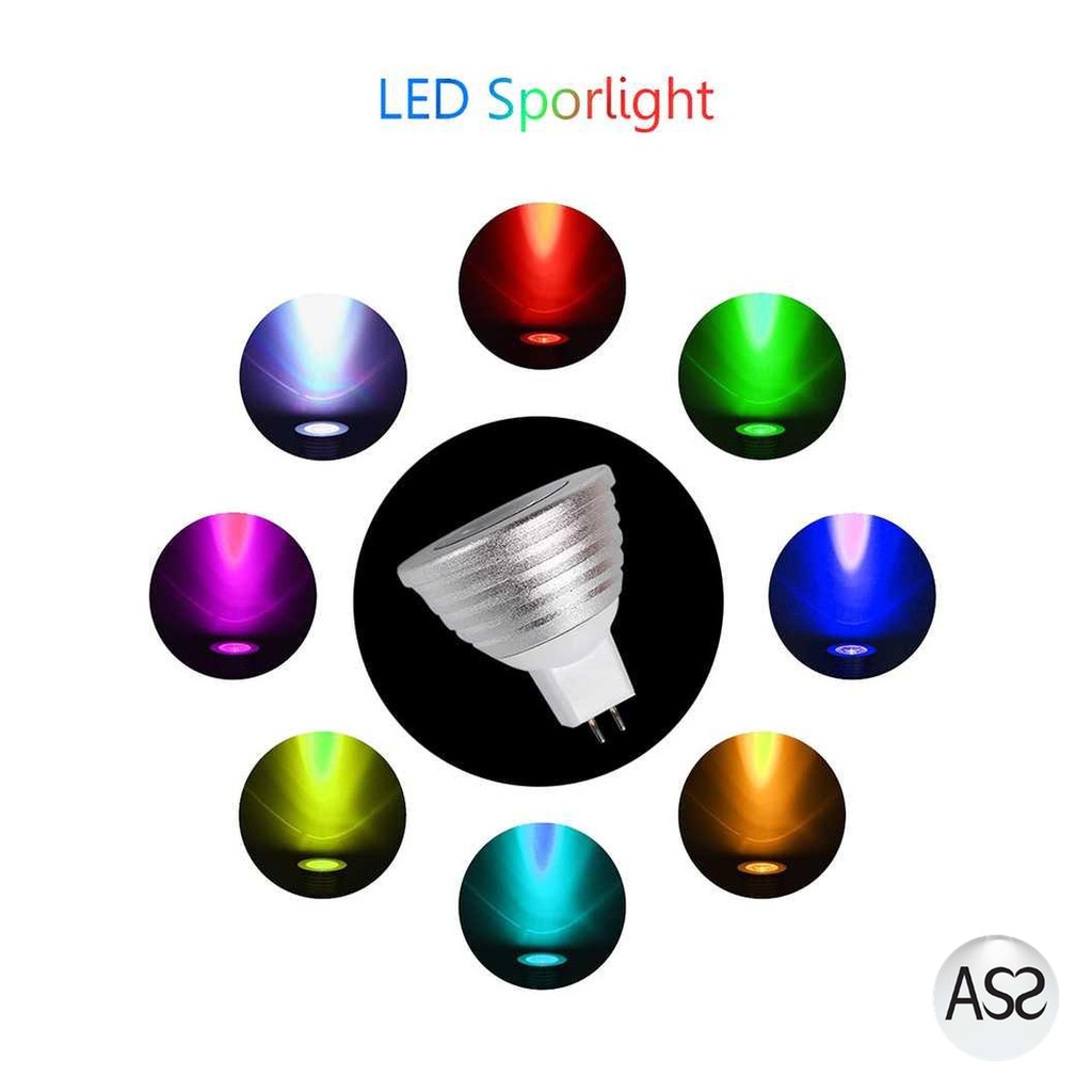 ASS Shop - TaffLED Lampu Bohlam LED RGB 3W 16 Colors E27 + Remote Control - 2835