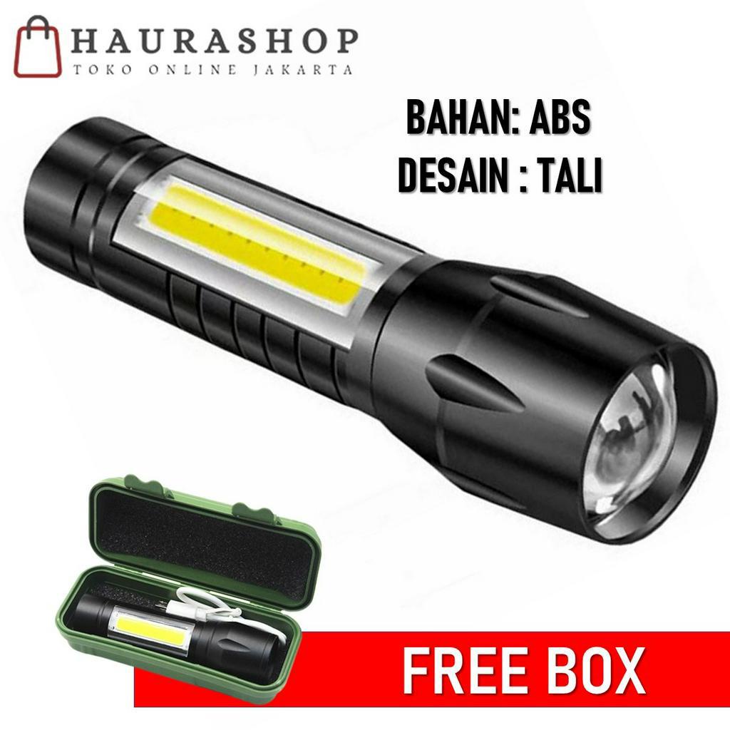 XPE Tali Senter LED  XPE + COB Super Terang USB Rechargeable