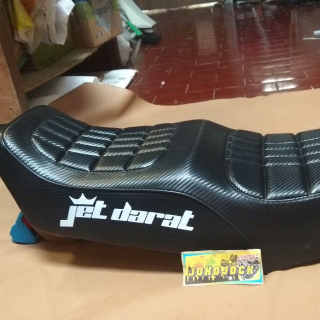 Jok RX king papas karbon kulit motif jempol-Hitam