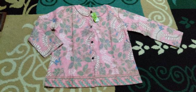 Griyabatikbimi Blouse Batik Anak Perempuan Lengan Panjang Size M Usia 7-8 Tahun