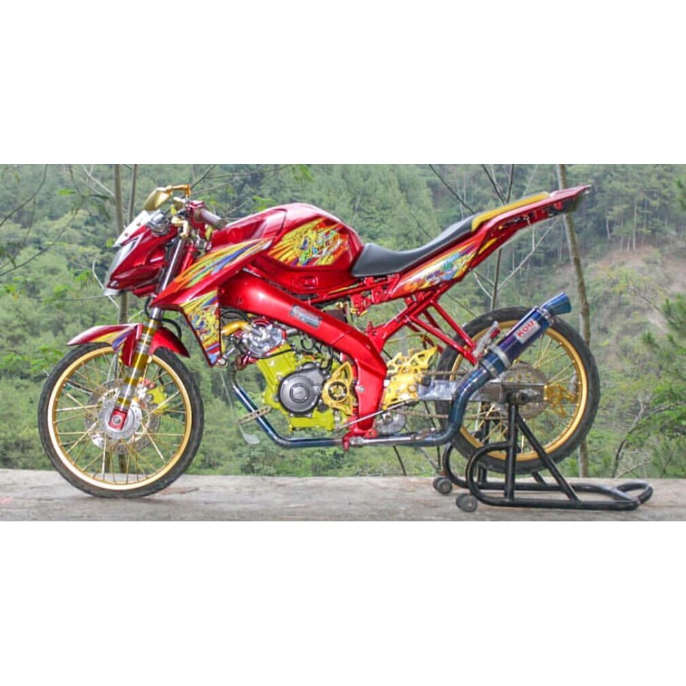 Jual Knalpot Kou Full Bluemoon Bakar Kidal Atau Kiri For Vixion New Dan Old Indonesia Shopee Indonesia