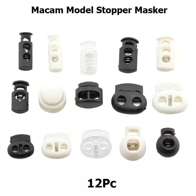Stopper Klakson/Stopper Ujung Tali tas/Jaket, Stopper Penjepit Tali Serutan Tali Masker Harga/12Pc