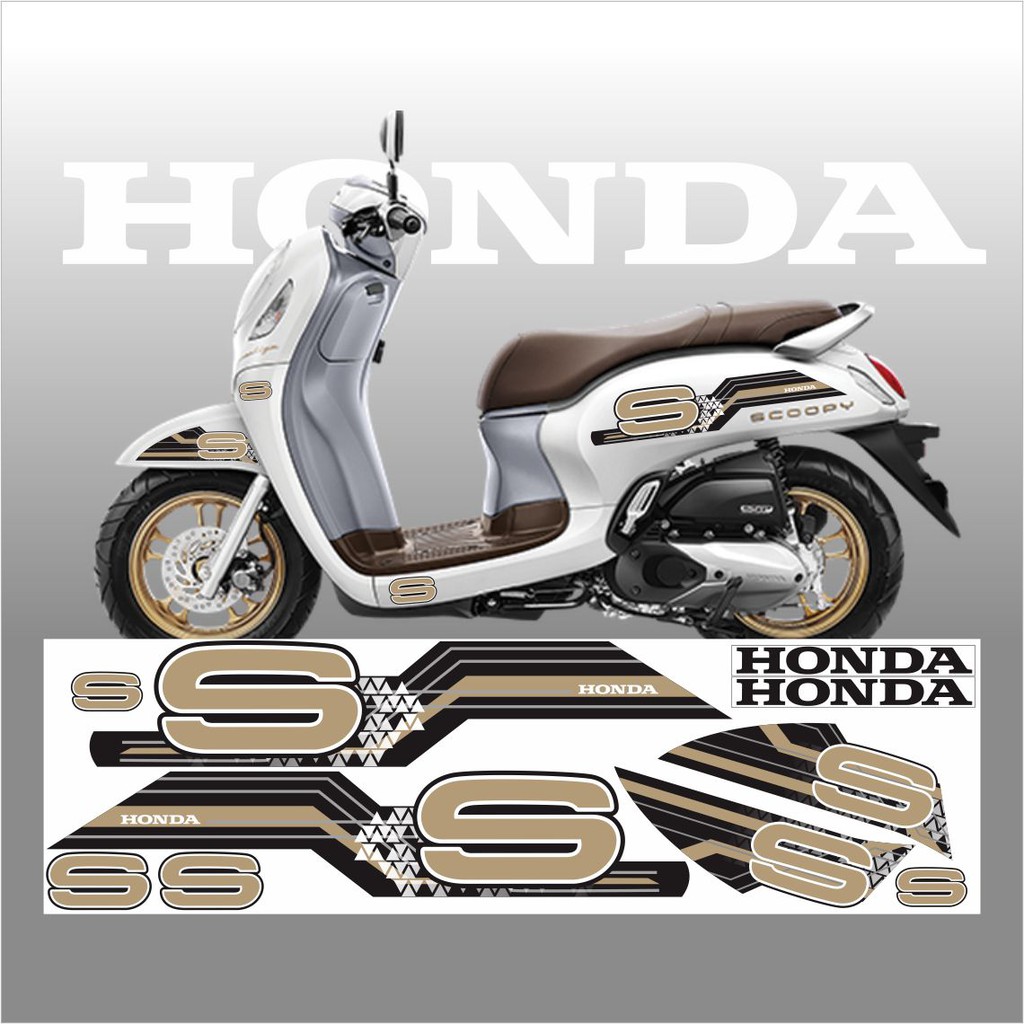 COD STRIPING LIS BODY SCOOPY 2021 BLACK BROWN - SAHILA STICKER VARIASI