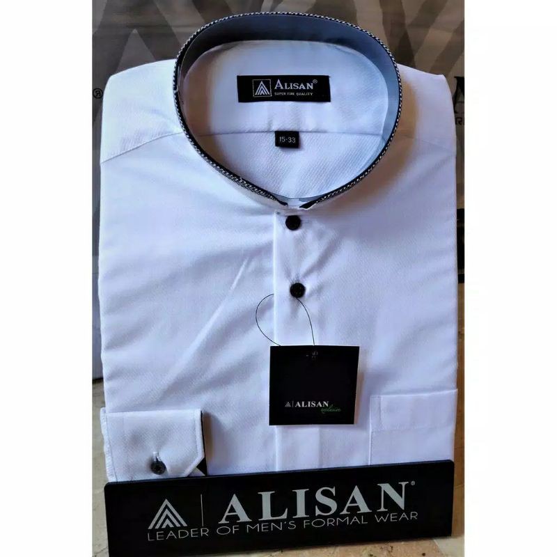 Kemeja Alisan Original Koko Panjang //Putih Polos//