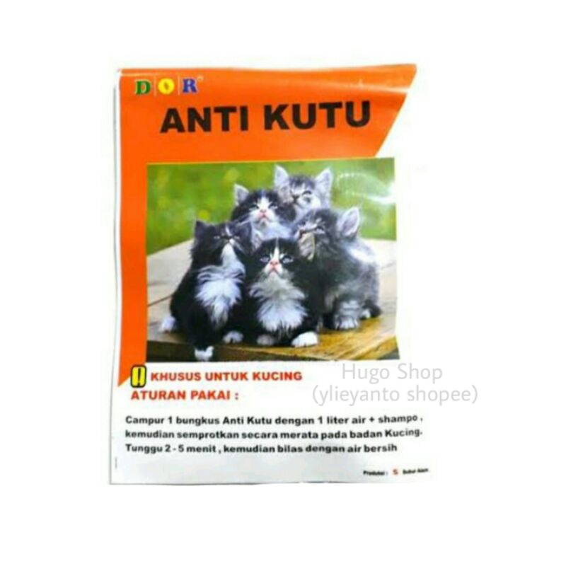 Dor obat anti kutu kucing bentuk serbuk / pembasmi kutu kucing / obat kutu kucing