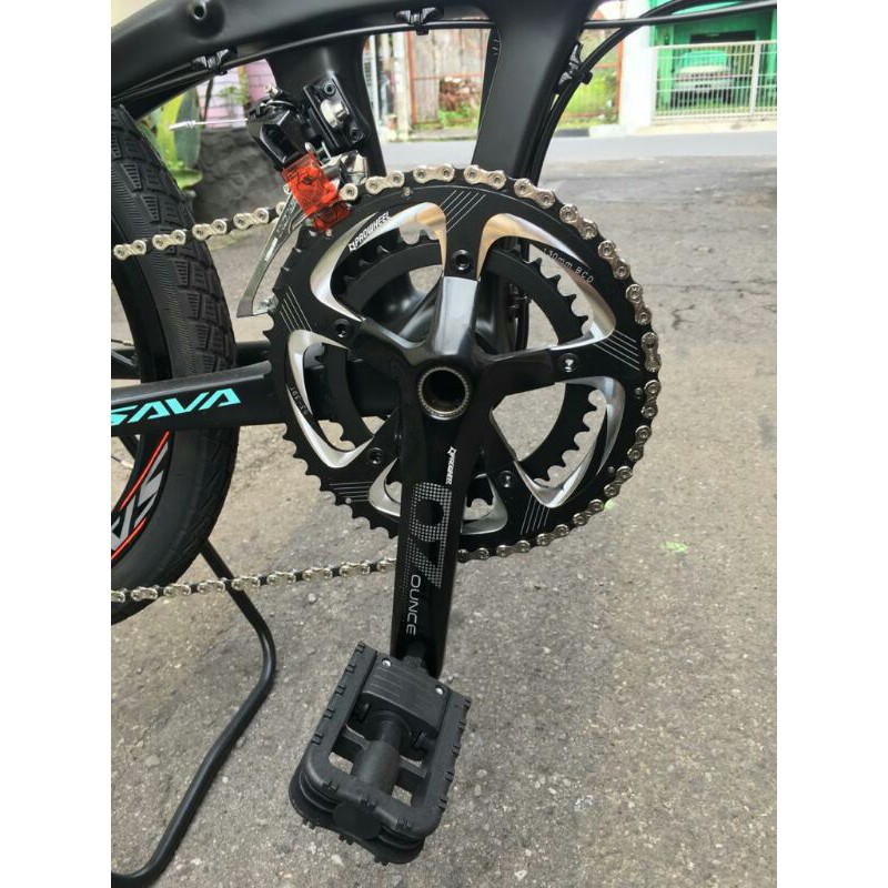 sepeda lipat seli SAVA black tosca new grupset rd shimano 11speed