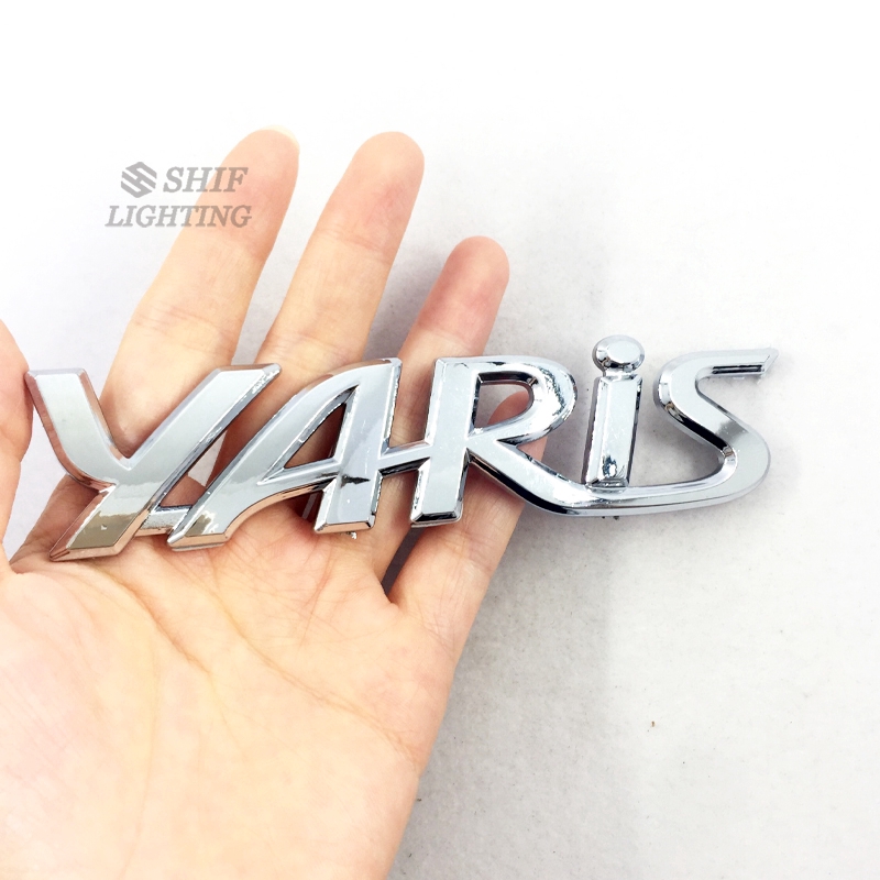 1pc Stiker Emblem Logo Yaris Pengganti Bahan Abs Krom Untuk Mobil Toyota Yaris