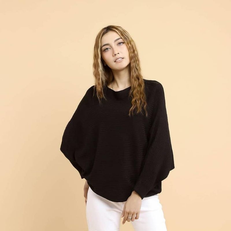 Blouse Batwing Rajut / Sweater Batwing Rajut Oversize / Atasan Rajut Bluse Batwing Kalong Bahan Rajut