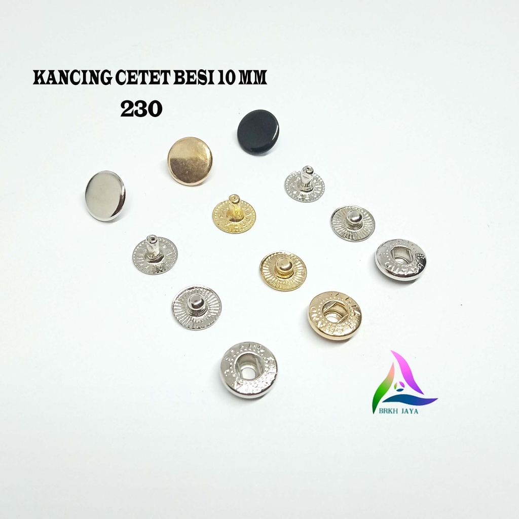 KANCING CETET BESI SNAP BUTTON 10 MM 230 /60 SET