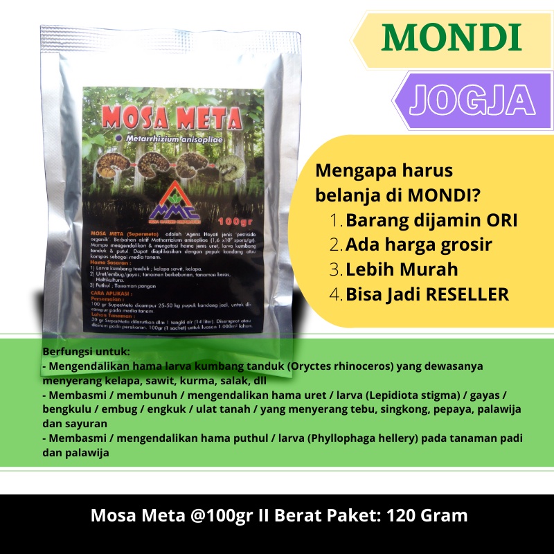 Obat Pembasmi Hama Uret Gayas Ganjas Larva Kumbang Tanduk Bengkulu Ulat Tanah Mosa Meta 100Gram Mura