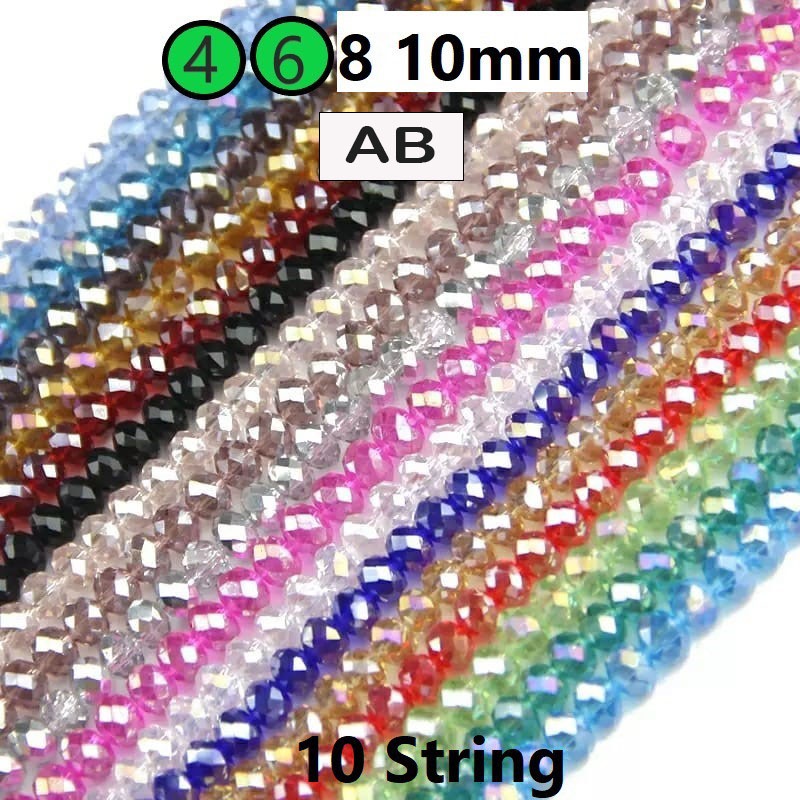 Kristal Bakpau Warna AB Uk 4-6mm Harga/10 Renceng