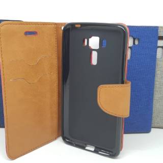 Flip Case Zenfone 3 Laser 5.5 inchi Flip Cover Asus ZC551KL Canvas Diary Sarung Buku with Slot Card