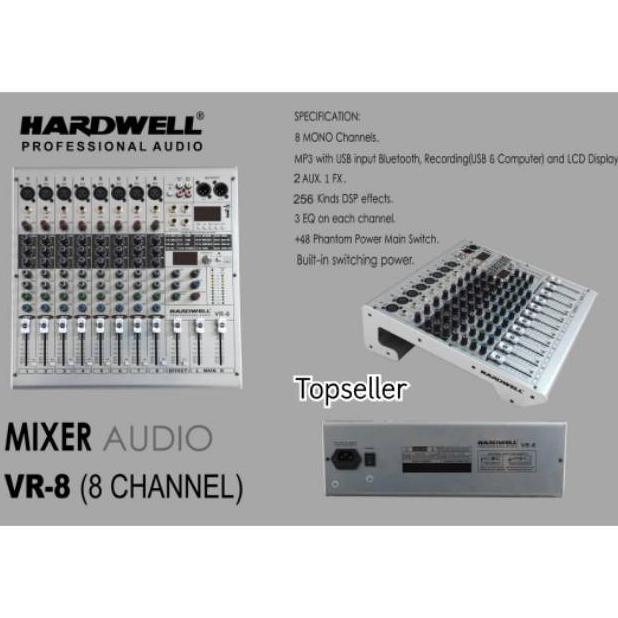 Pms Mixer Audio Hardwell Vr8 8 Channel Hardwell Vr 8 Original Garansi