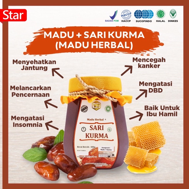 

[COD] Madu Kurma / Madu Herbal-Garansi Murni & Asli 100% - Wild Bee - Kemasan Ekonomis
