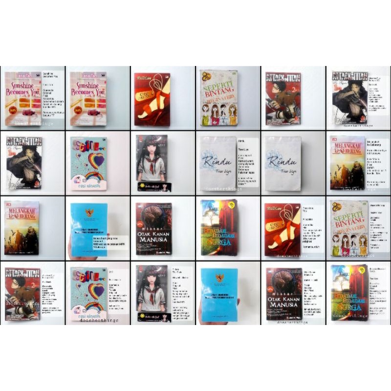 Buku preloved novel Fiksi non-Fiksi