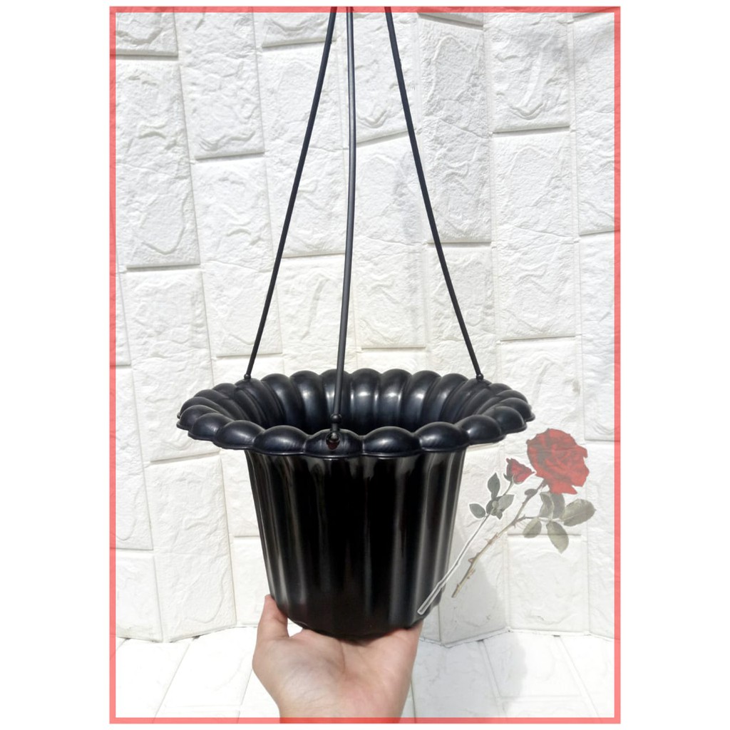 Pot Gantung Mawar Paris 20 Cm Hitam By Garden Of Love Pot Gantung Dinding Plastik Murah Unik