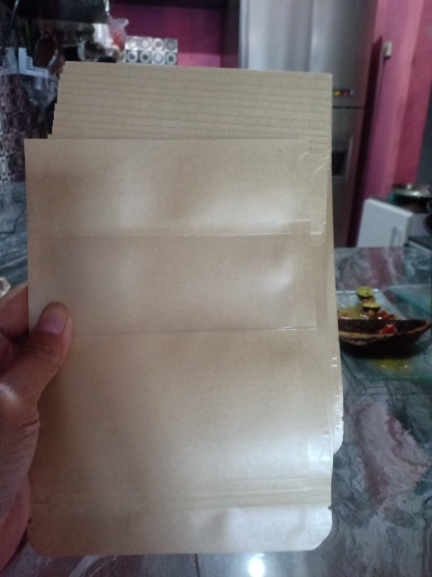 Standing Pouch Kraft Paper Window - Plastik Kemasan Makanan 14x20