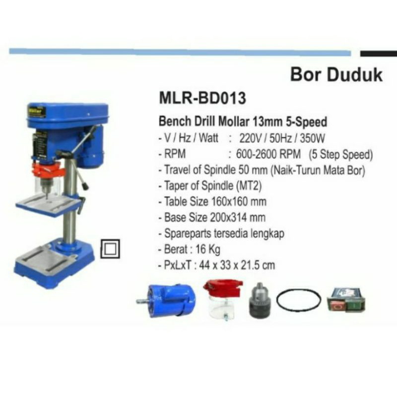 mesin bor duduk 13mm mollar - alat bor duduk 13mm - bor duduk 13mm