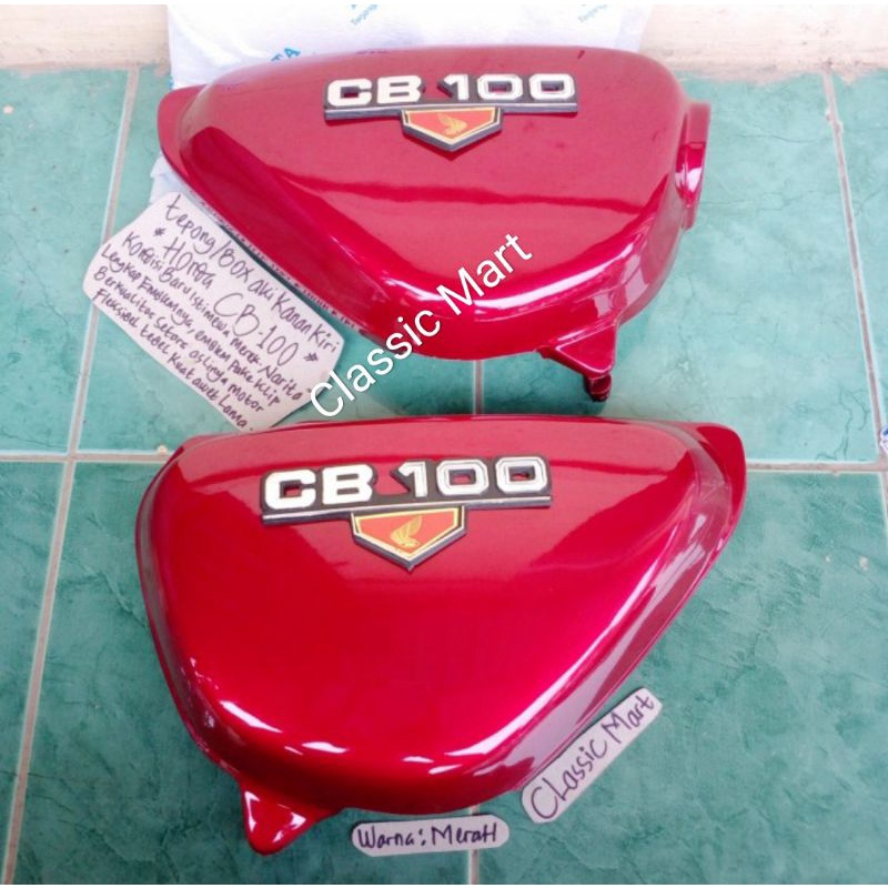 COVER TUTUP BOX AKI HONDA CB100-CB 100-CB MERAH