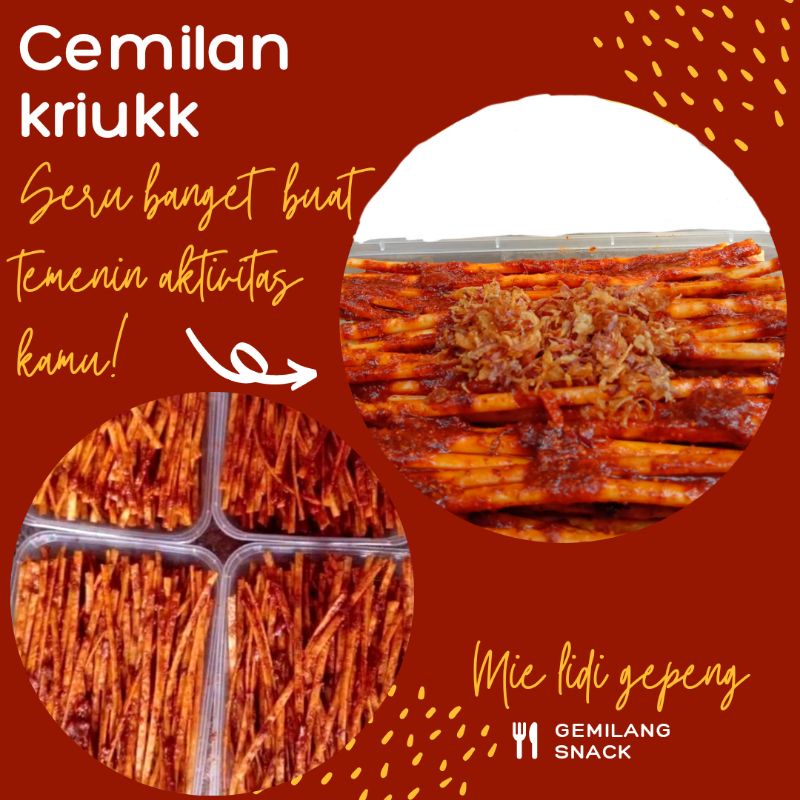 Mie lidi Gepeng Super Pedas Kiloan | Mie Lidi China | Biting Bitingan | Mie lidi Bumbu Basah | Mie l