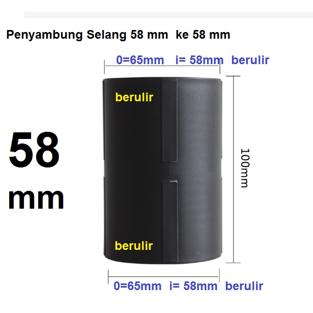 Sambungan Selang Vacuum Cleaner Hose Connector 39mm 48mm 58mm