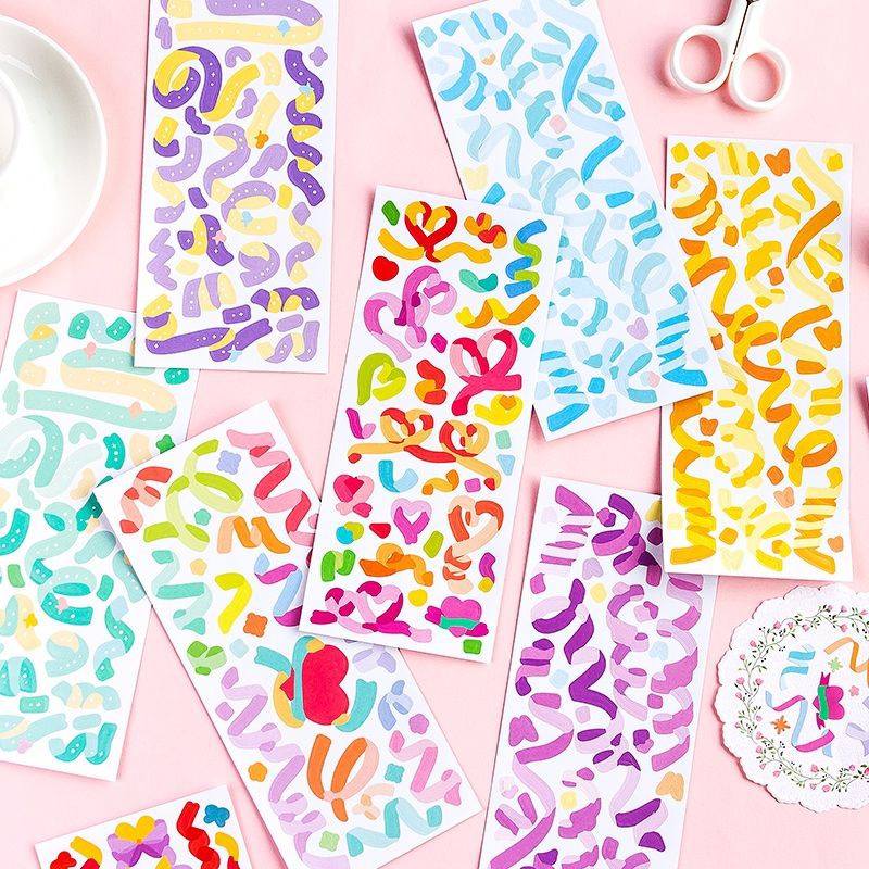 

1 lembar Sticker Deco Polcos Confetti / Pita / Ribbon untuk Polaroid / journal