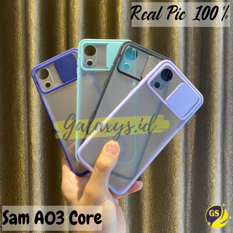 Samsung A03 Core A52S A03s M22 A22 M32 4G M12 A32 4G A52 A72 A02 A02S A12 Slide Case Protection Camera Matte Candy Sliding Softcase Casing