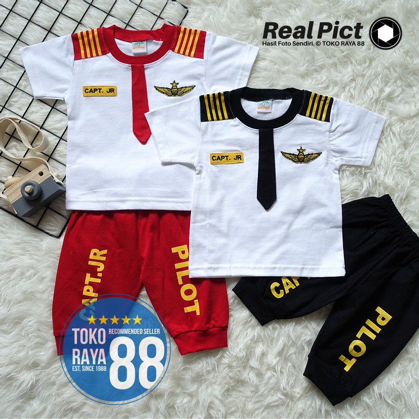 [SKS-CCN04] TOKO RAYA 88, Setelan Joger Anak 3-18 Bulan Coconut Pilot DP, Kaos Pendek Lebaran Bayi