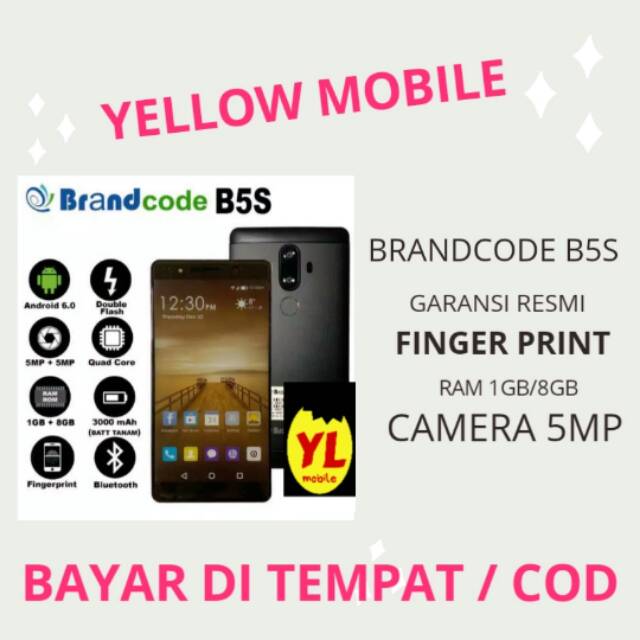 HP ANDROID BRANDCODE B5S FINGERPRINT RAM 1GB GARANSI RESMI