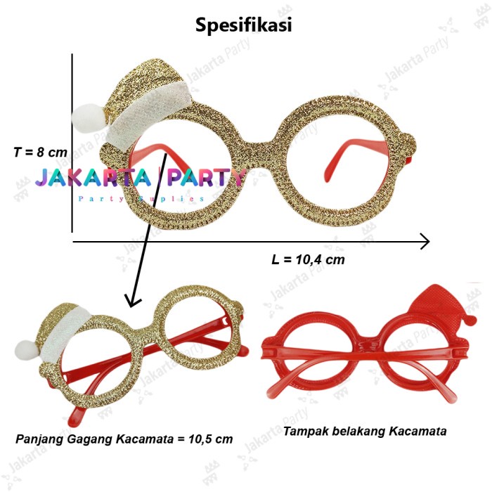 Kaca Mata Natal #1 / Aksesoris Natal / Hiasan Natal / Kacamata Santa