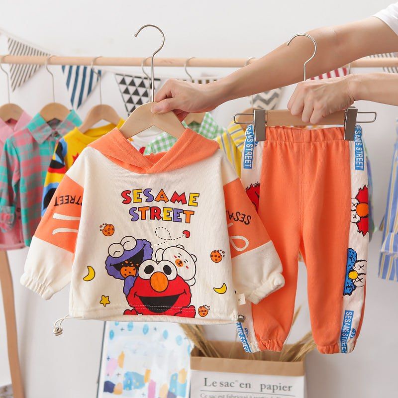 setelan jaket hodie baju lengan panjang anak laki laki usia 9bulan-4tahun