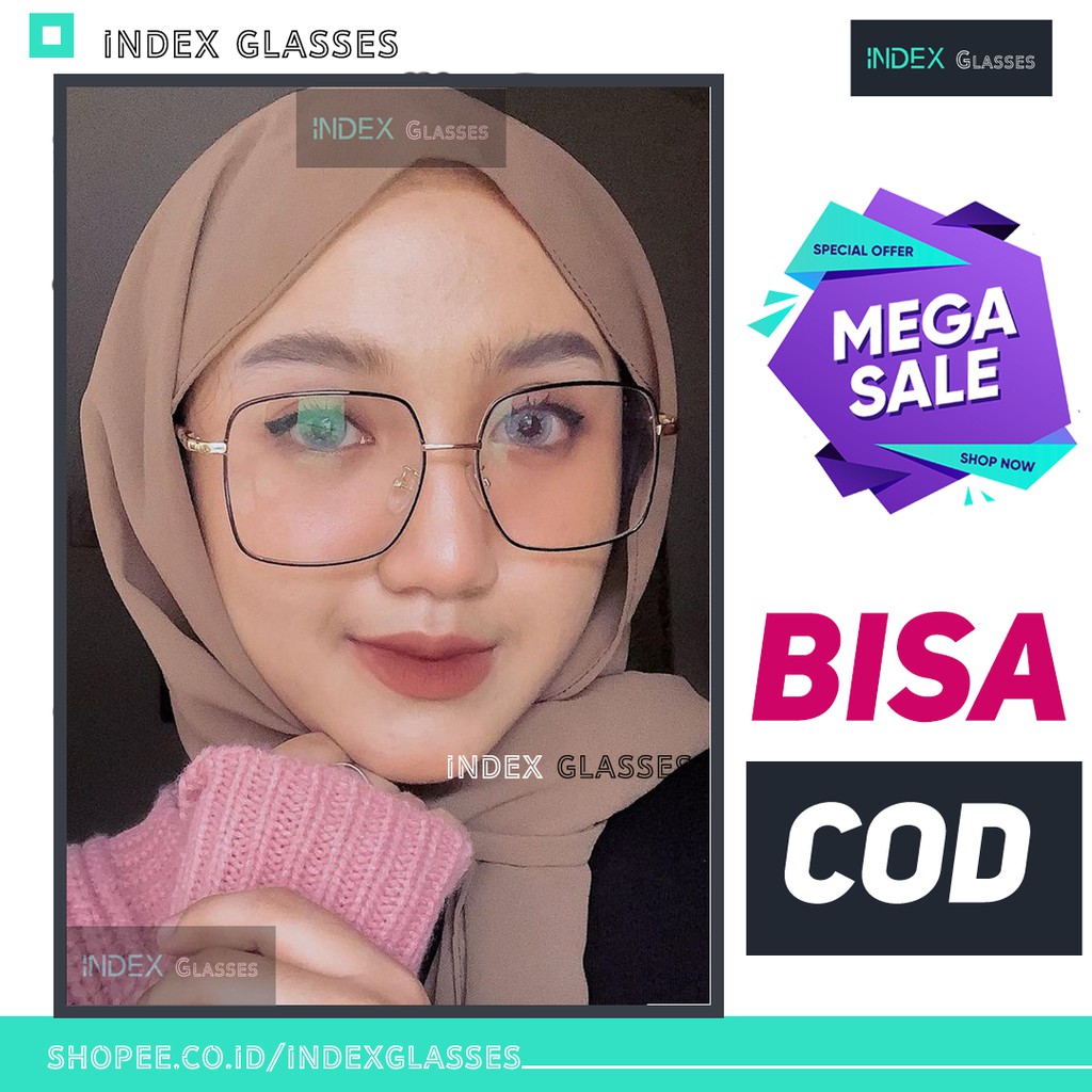 Frame Kacamata Kotak Besar Antiradiasi Blueray Photocromic