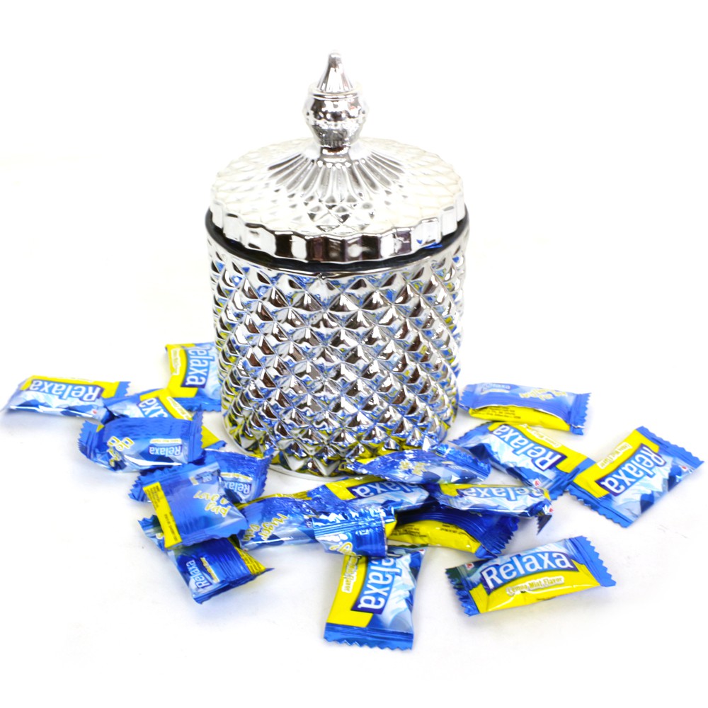 Formia Toples Kaca Betawi Silver Candy Box 14 cm - FR828SC14