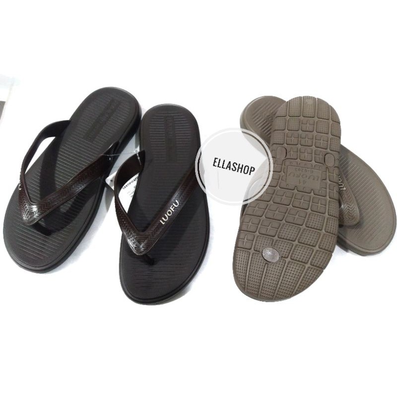 Sandal jepit Pria Luofu polos 2