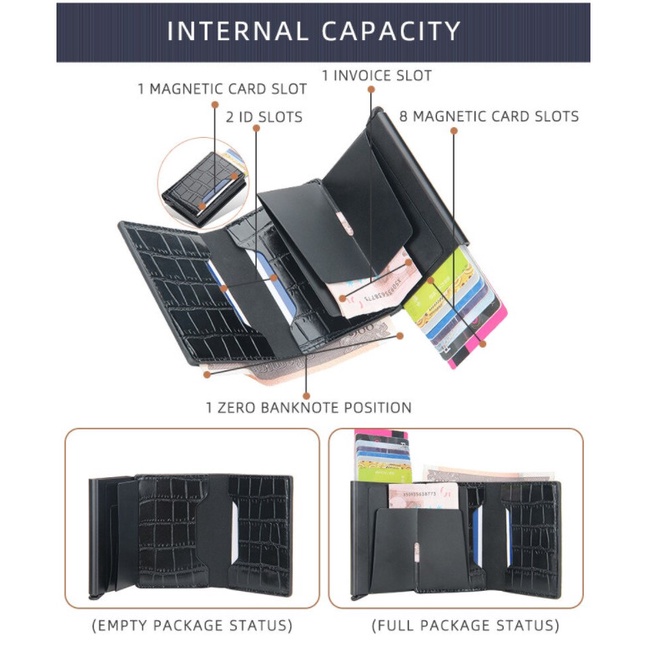 Baellerry RFID Anti Theft Card Dompet Kartu Wallet Kulit Import BLY35