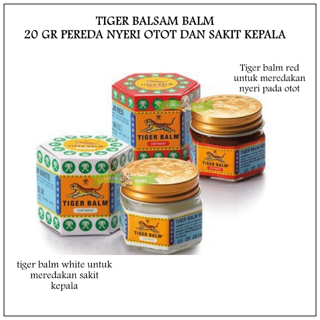 PERA693 TIGER BALM BALSEM TIGER RED OINTMENT / WHITE OINTMENT 20 GR