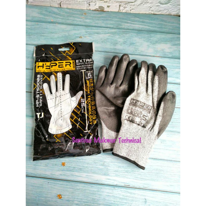 HYPER Sarung Tangan Safety Glove Anti Gores Potong Sayat Cut Resistance