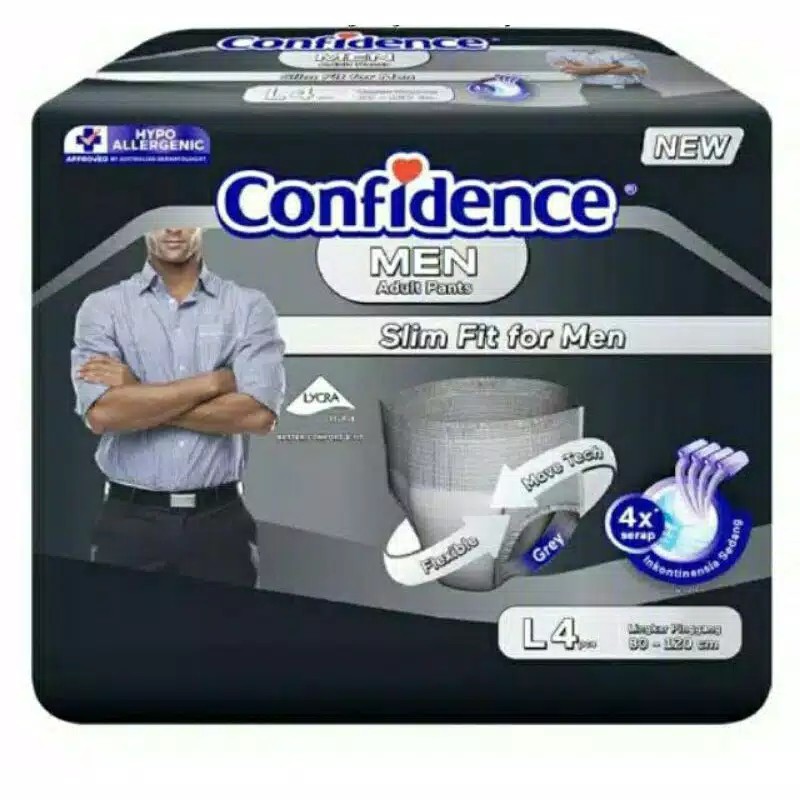 CONFIDENCE ADULT PANTS GENDER MAN - Popok Dewasa untuk Pria - L4 - Softex - Slim Fit for Men
