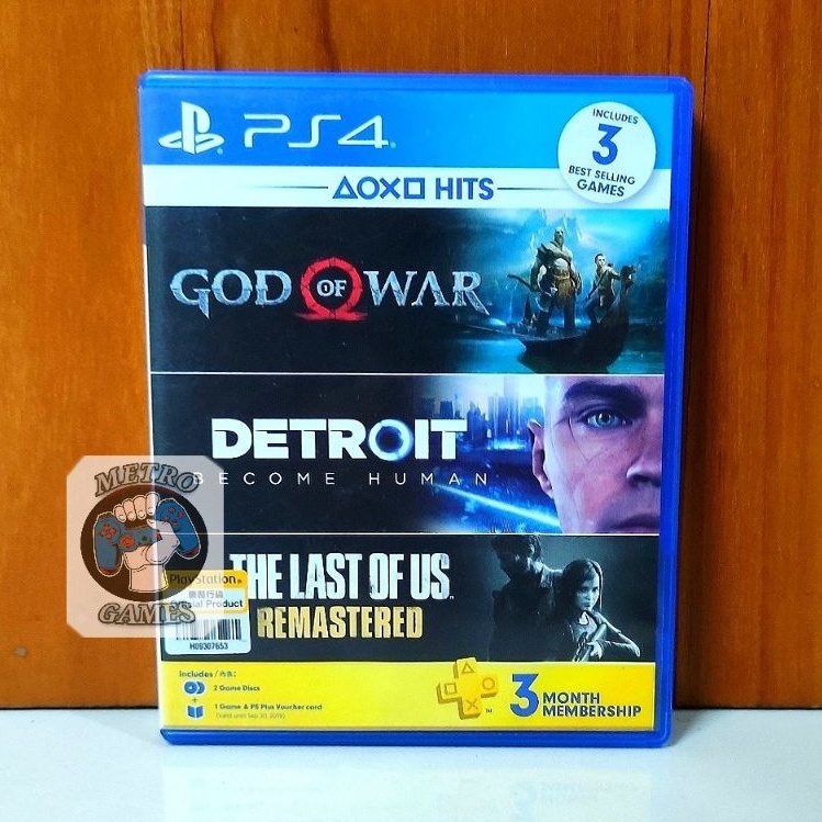 God of War Horizon Zero Dawn / Detroit PS4 Bundle Bundel GOW HZD Playstation PS 4 5 CD BD Game Reg 3 Kaset reg 3 region asia