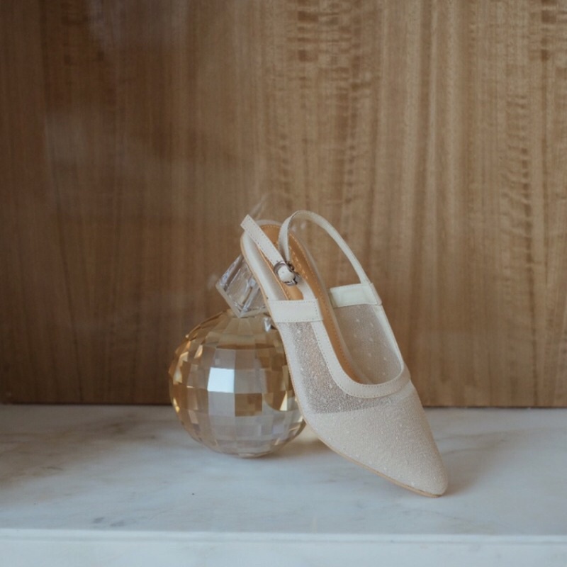 BRSHOES X NISACOOKIE AURORA Shoes Heels Sandal Brukat Wanita Hak Kaca Transaparan