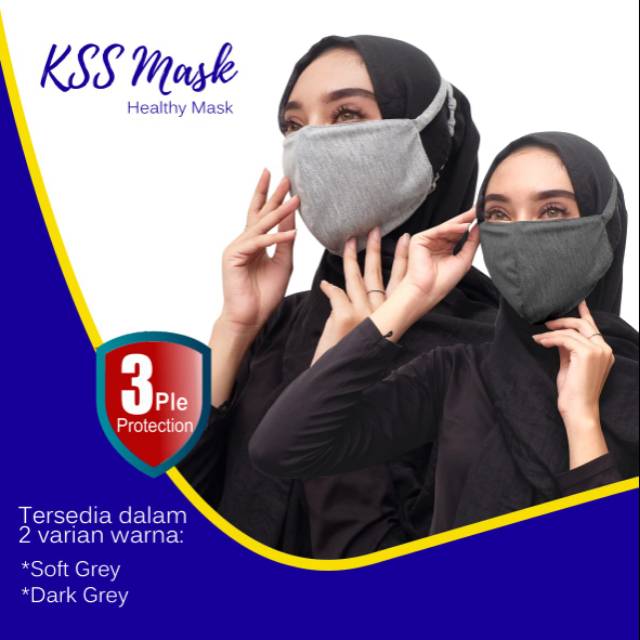 Masker Polos Kaos Anak Dewasa Berkualitas Bisa 3 Ply Ada Tempat Tisu Tambahan