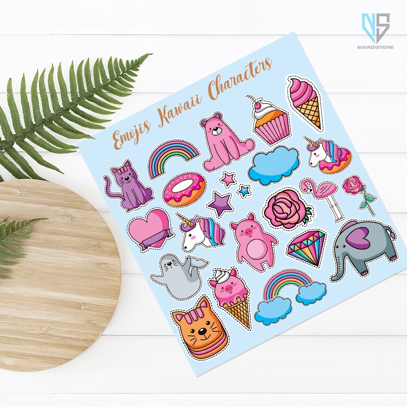 

Sticker Set Diary Book Aesthetic Sticker Decoration Stiker Tumblr Botol Hp Laptop Stiker 2D vinyl Lucu Viral Sticker DIY stiker set Emojies Kawaii Character